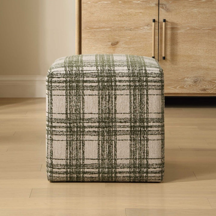 Joie - Ireland Plaid Ottoman - Green / White