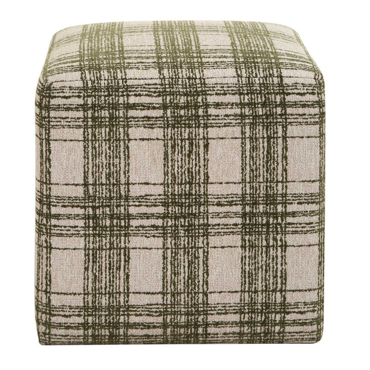 Joie - Ireland Plaid Ottoman - Green / White