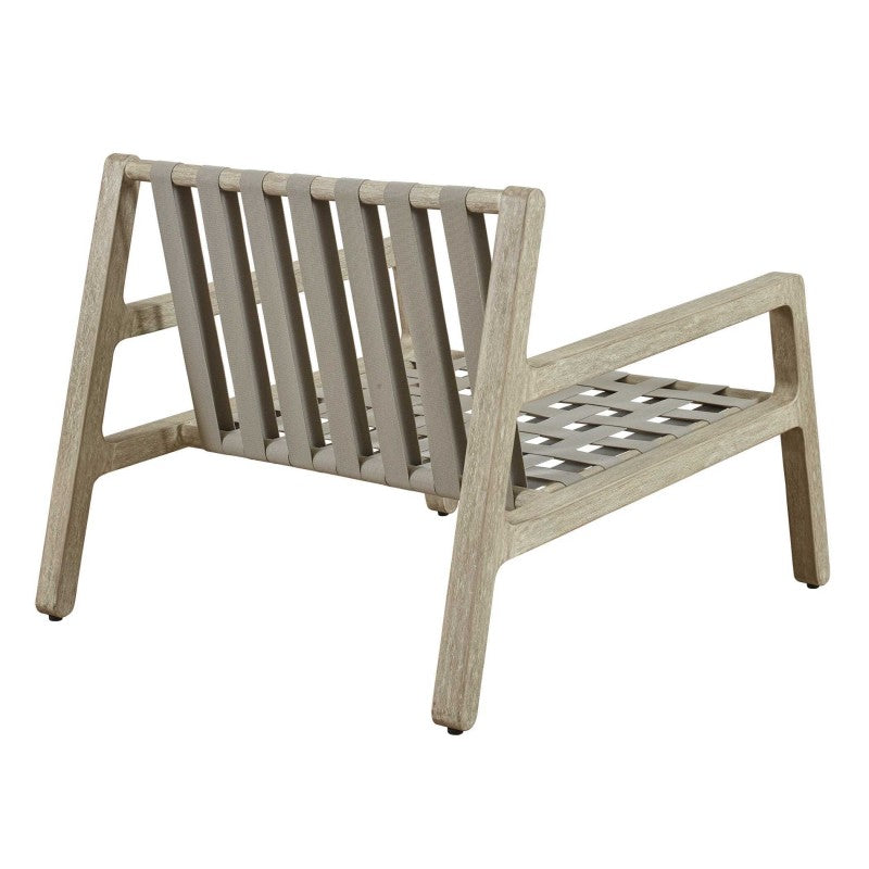 Strapped - Outdoor Lounge Chair - Light Brown / Pearl Silver