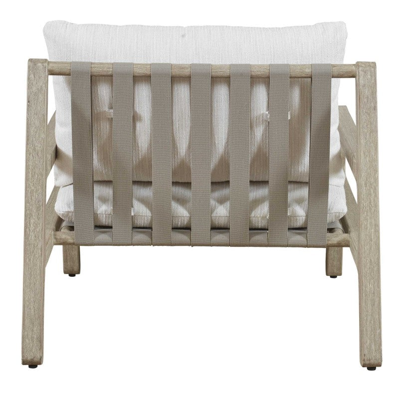 Strapped - Outdoor Lounge Chair - Light Brown / Pearl Silver