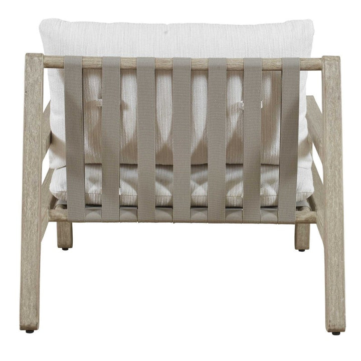 Strapped - Outdoor Lounge Chair - Light Brown / Pearl Silver