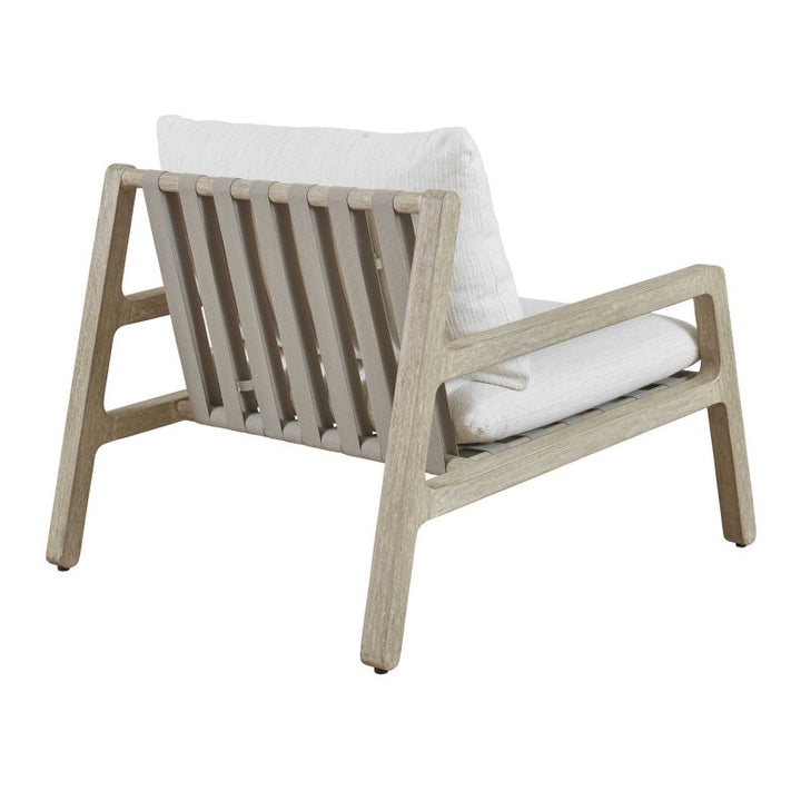 Strapped - Outdoor Lounge Chair - Light Brown / Pearl Silver