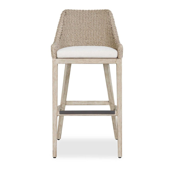 Paloma - Outdoor Wicker Bar Stool - Gray / White