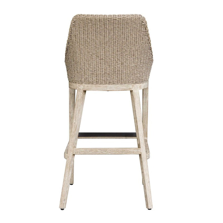 Paloma - Outdoor Wicker Bar Stool - Gray / White