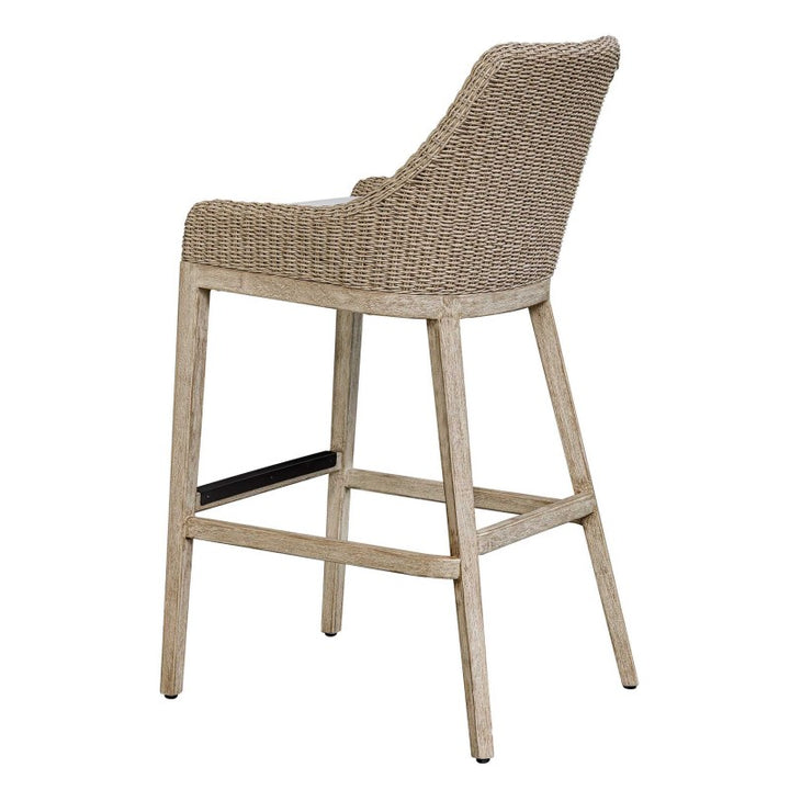 Paloma - Outdoor Wicker Bar Stool - Gray / White