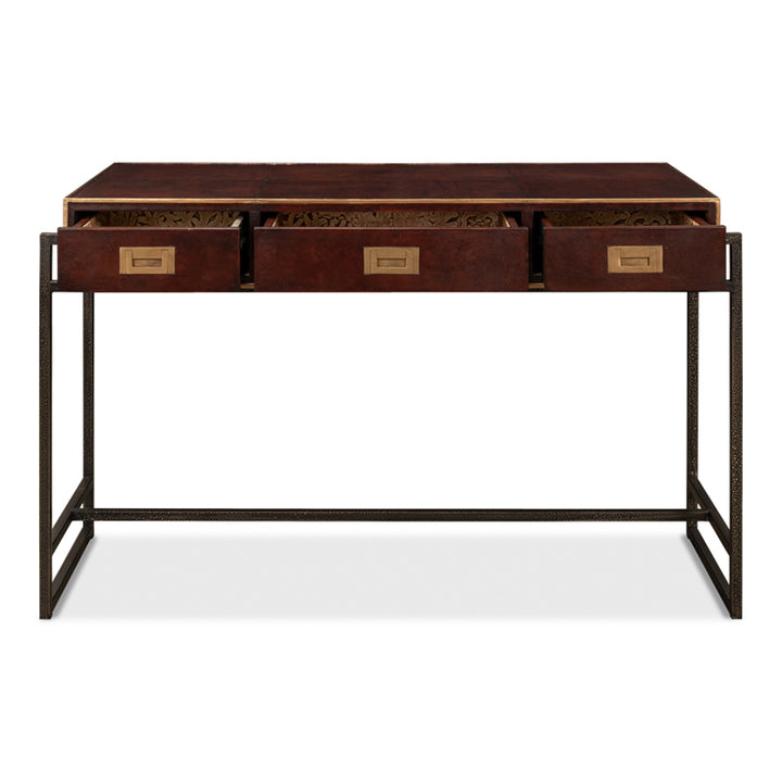 Old Brown Leather Desk