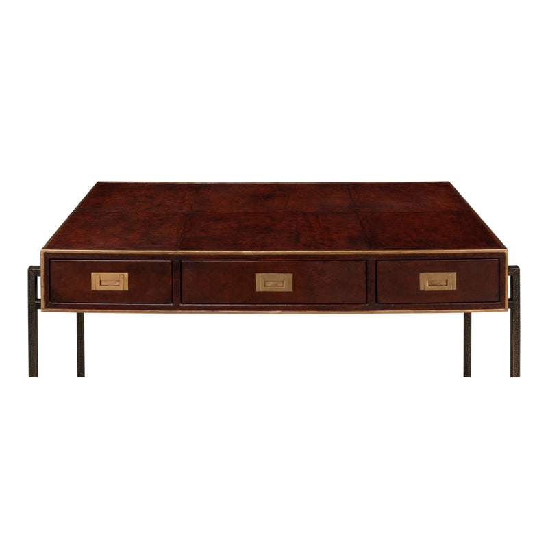 Old Brown Leather Desk
