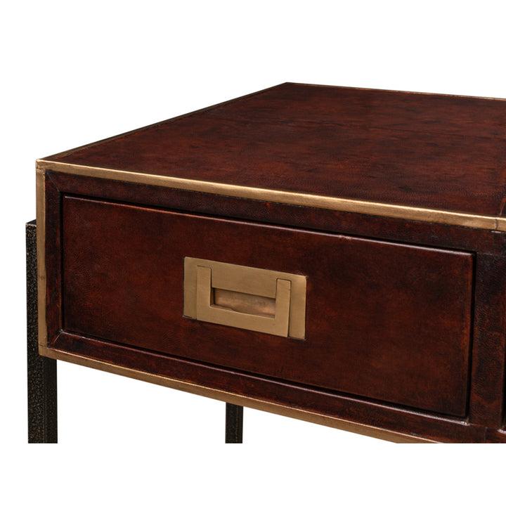 Old Brown Leather Desk