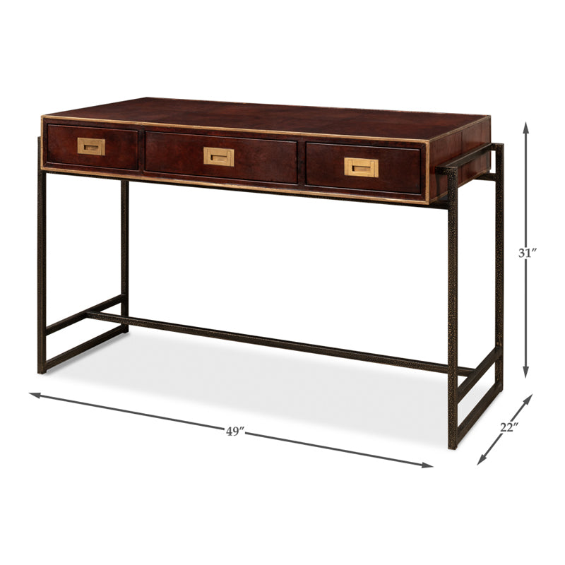 Old Brown Leather Desk