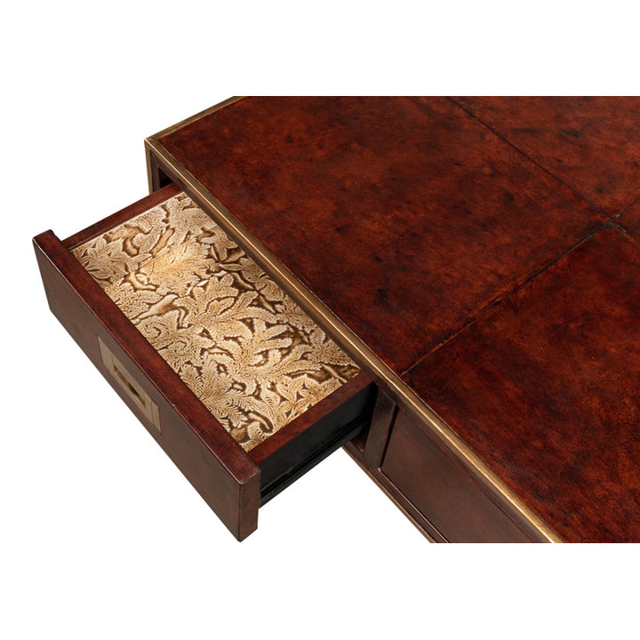 Old Brown Leather Desk