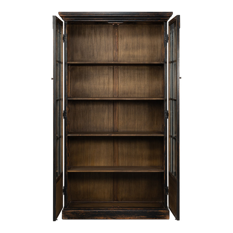 Edgar Allan Glass Bookcase Antique Black