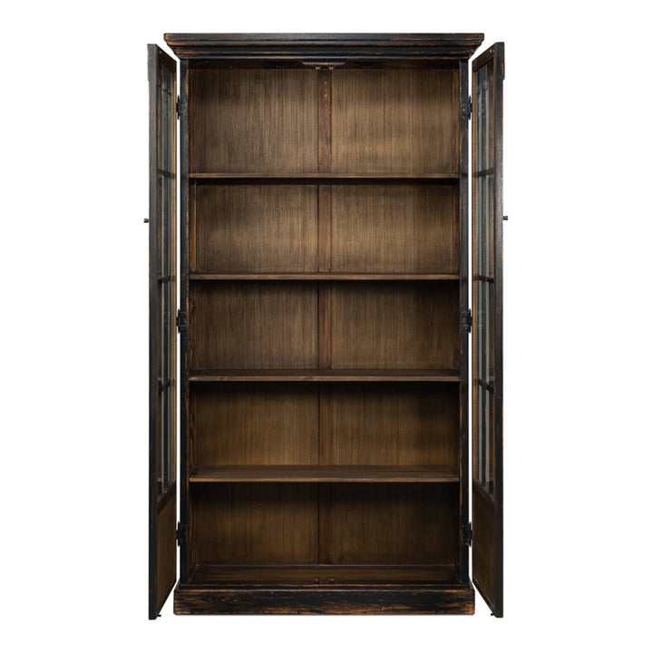 Edgar Allan Glass Bookcase Antique Black
