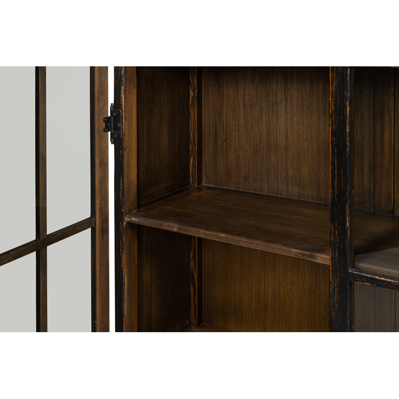 Edgar Allan Glass Bookcase Antique Black