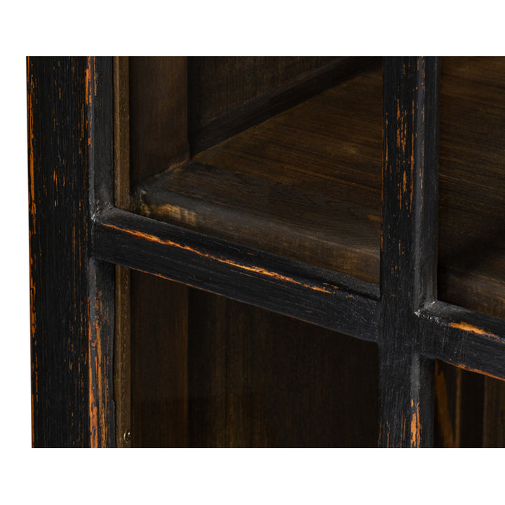 Edgar Allan Glass Bookcase Antique Black