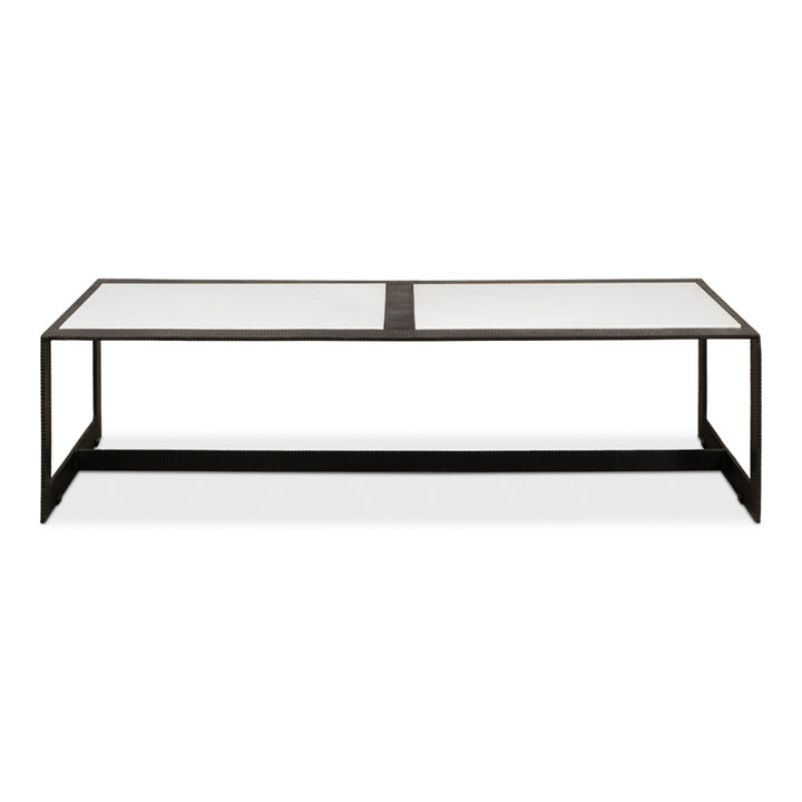 Ridged Iron Rectangular Coffee Table