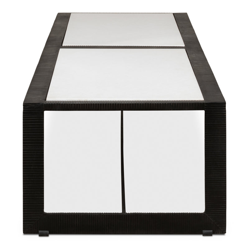 Ridged Iron Rectangular Coffee Table
