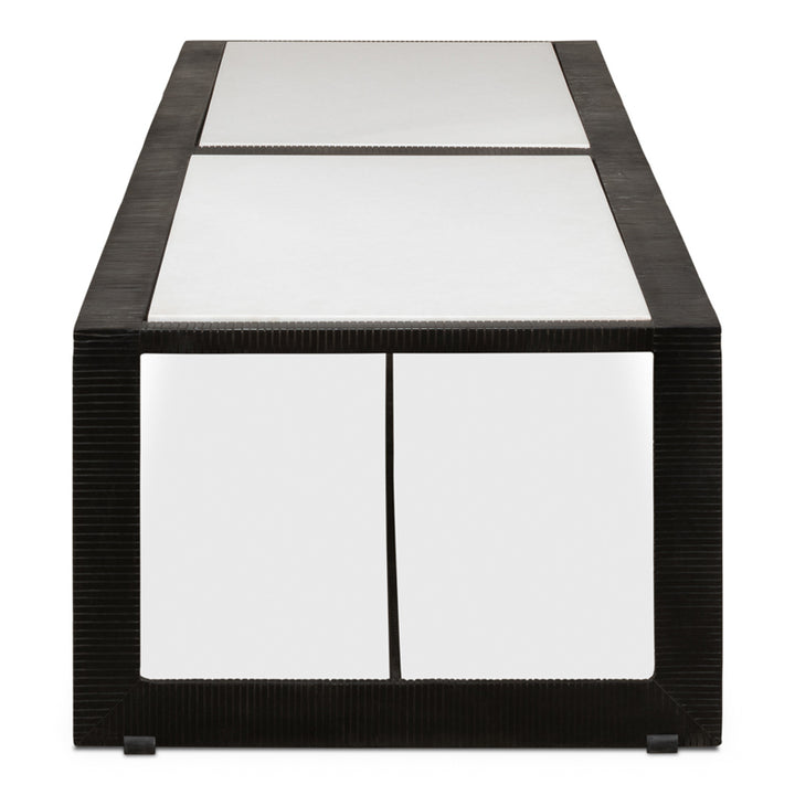 Ridged Iron Rectangular Coffee Table