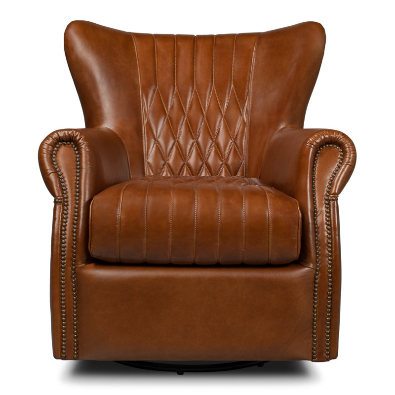 Bugatti Leather Swivel Chair