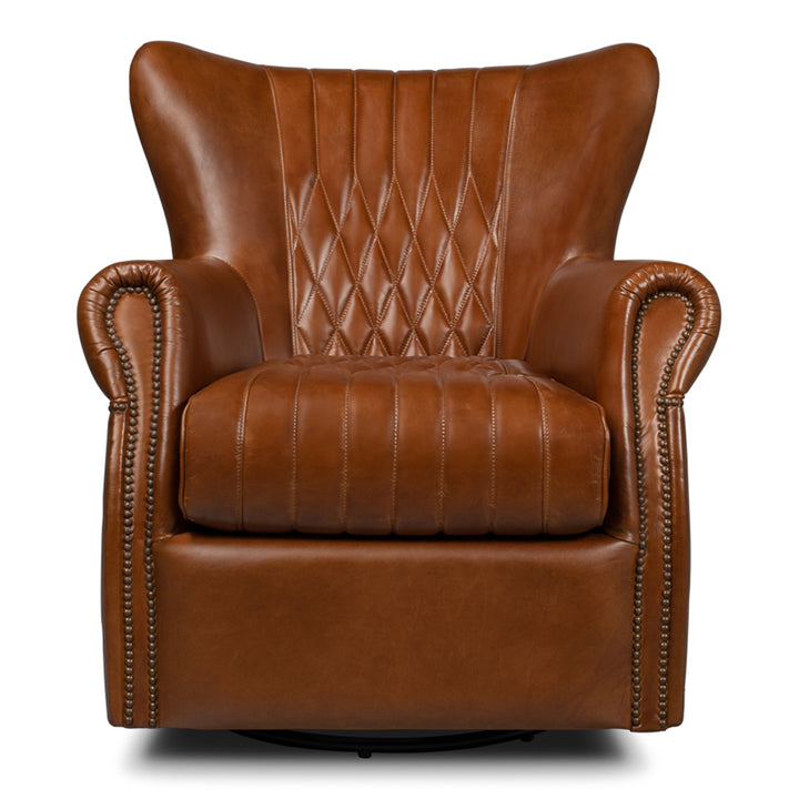 Bugatti Leather Swivel Chair