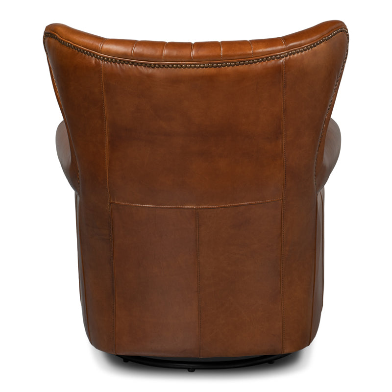 Bugatti Leather Swivel Chair