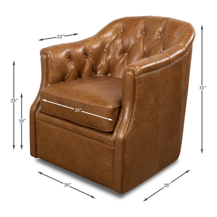 Coolidge Leather Swivel Chair