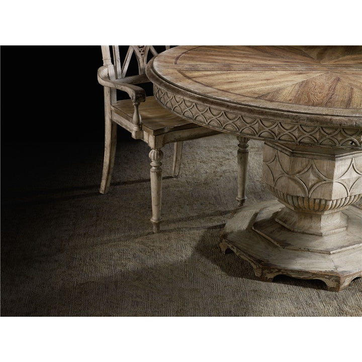 Chatelet - Round Dining Table With One 20" Leaf - Paris Vintage