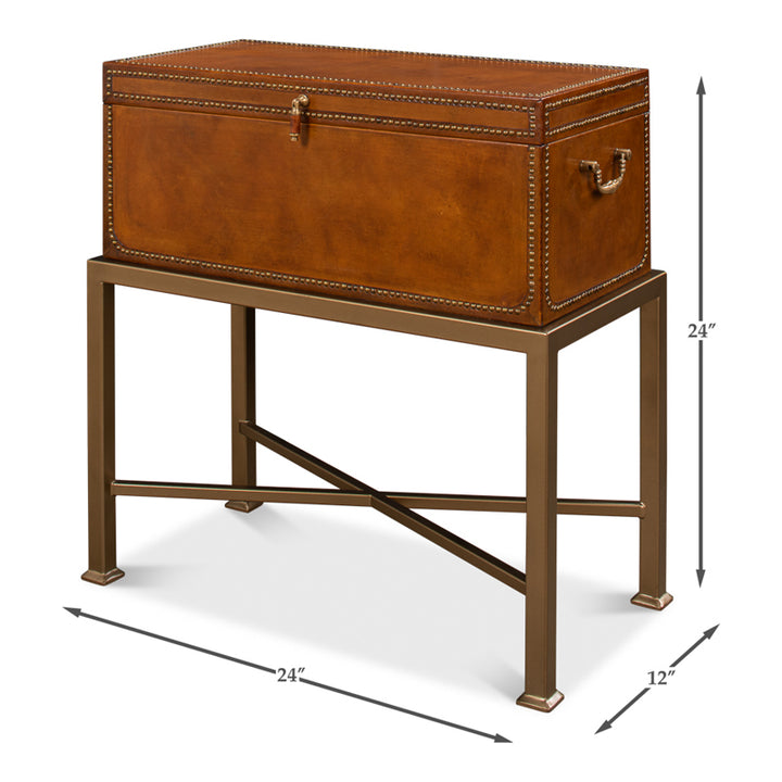 Remington Leather Box On Stand