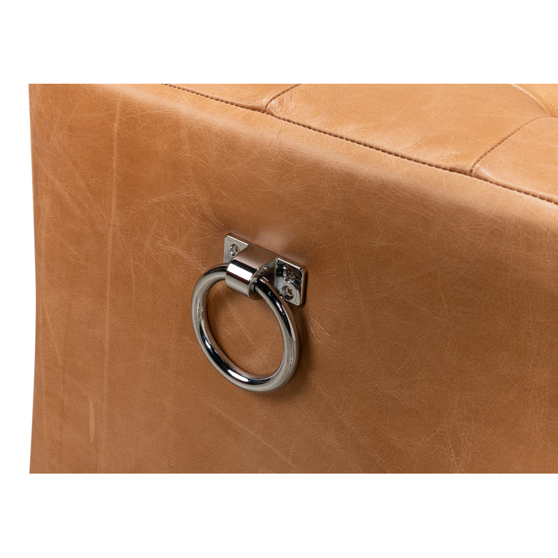 Beam Bench Tufted Leather