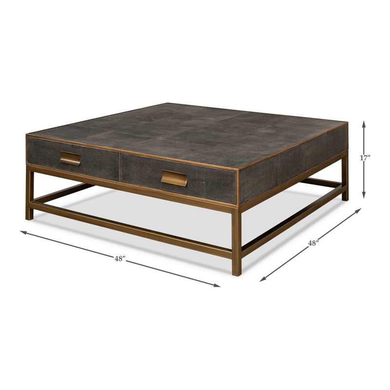 Gideon Shagreen Square Coffee Table