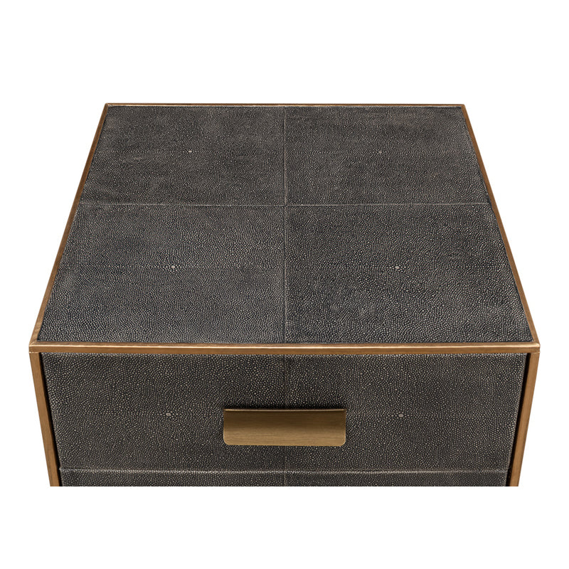 Gideon Shagreen 3 Drawer Side Table