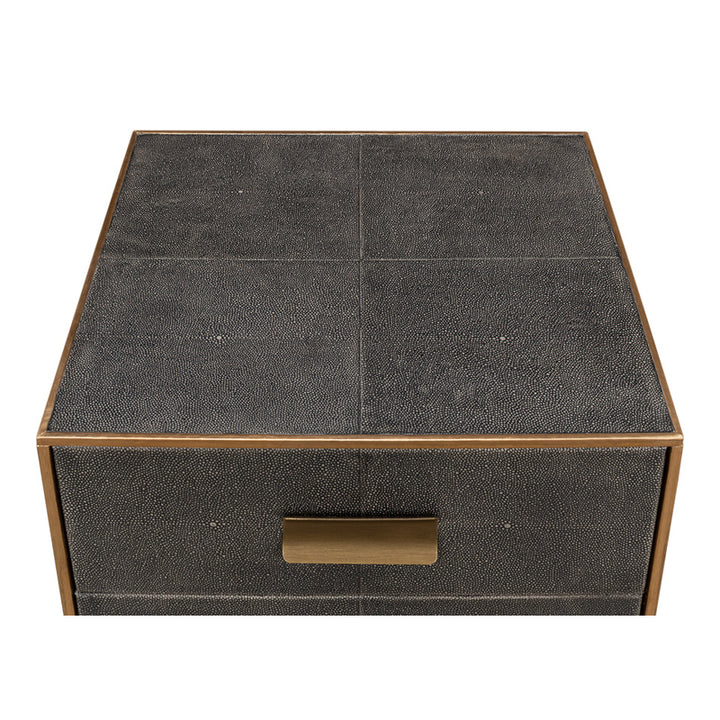 Gideon Shagreen 3 Drawer Side Table