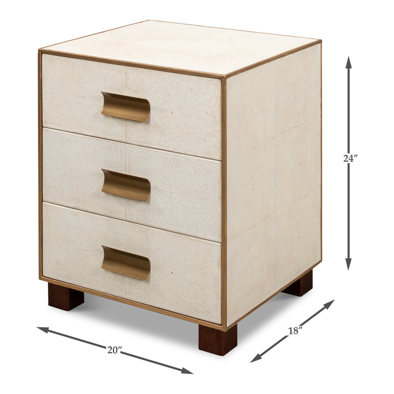 Shagreen 3 Drawer Side Table