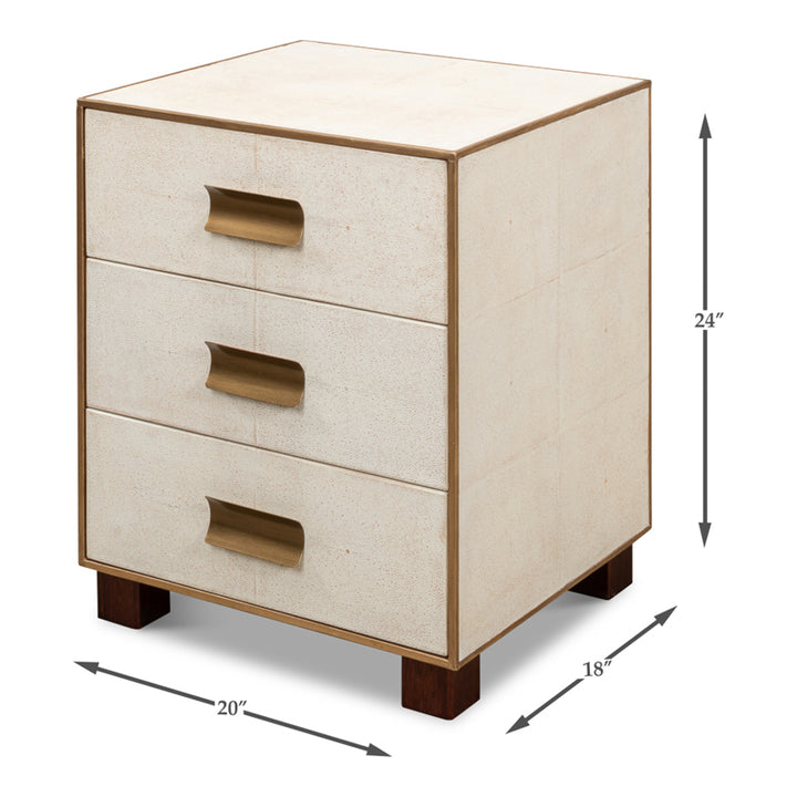 Shagreen 3 Drawer Side Table