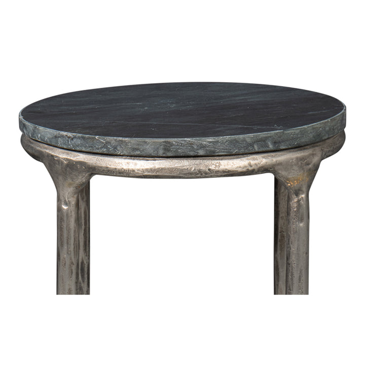 Derrick Iron End Table With Marble Top
