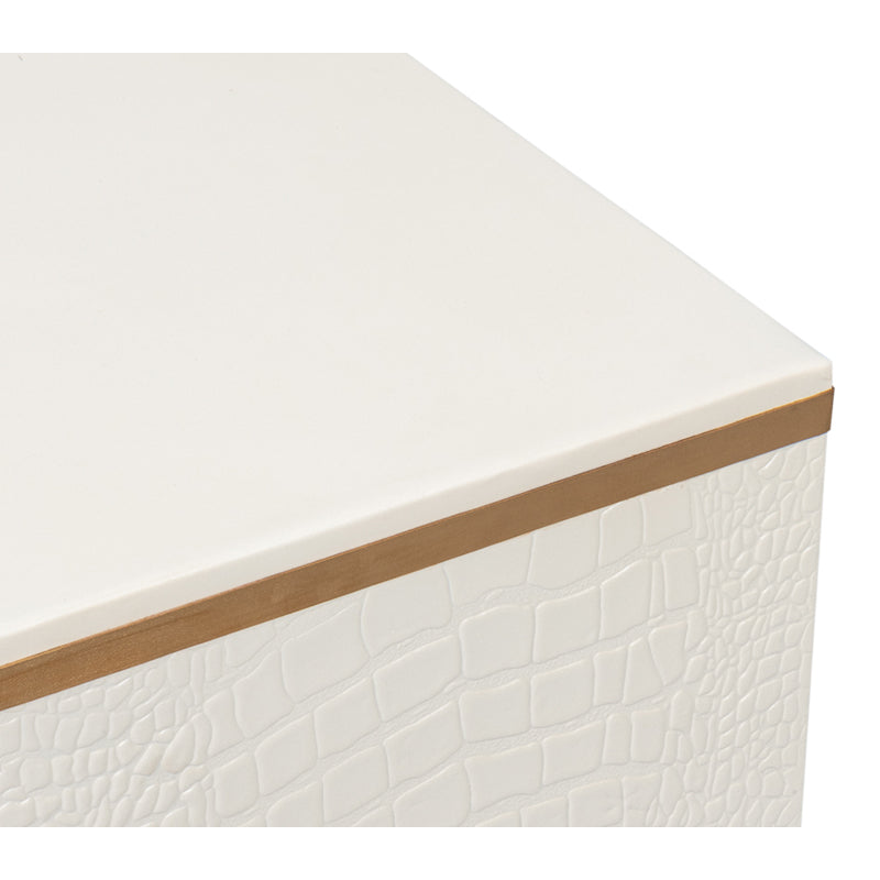Croco Embossed Leather Stool