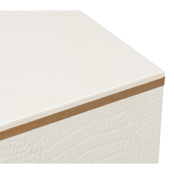 Croco Embossed Leather Stool