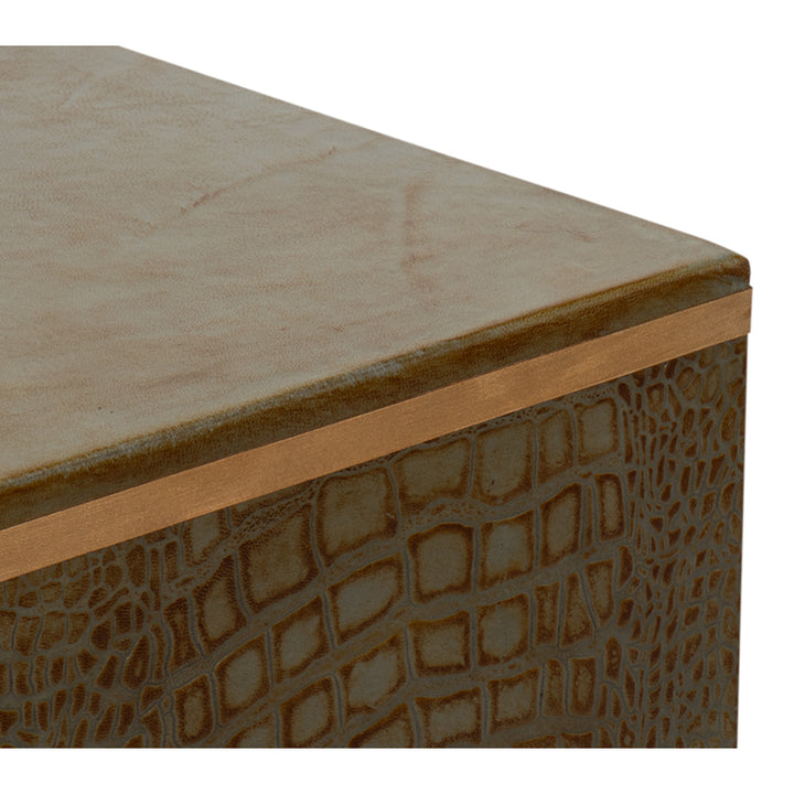 Croco Embossed Leather Stool