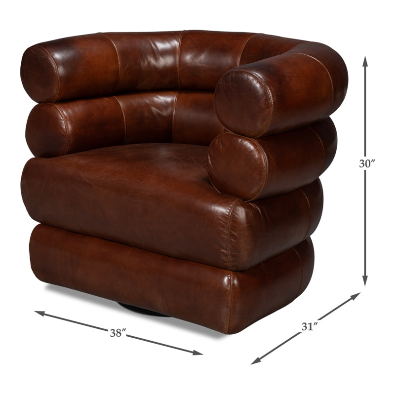 Rondo Leather Swivel Chair