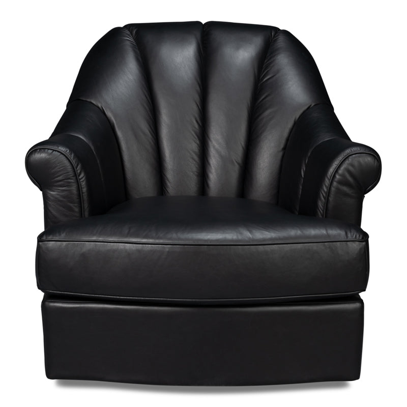 Scoth Swivel Chair In Distilled Leather
