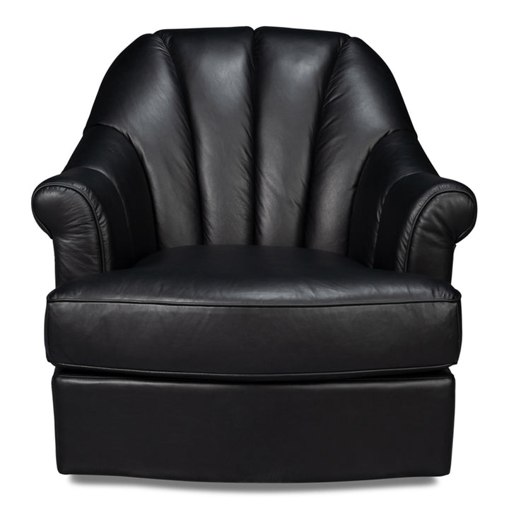 Scoth Swivel Chair In Distilled Leather