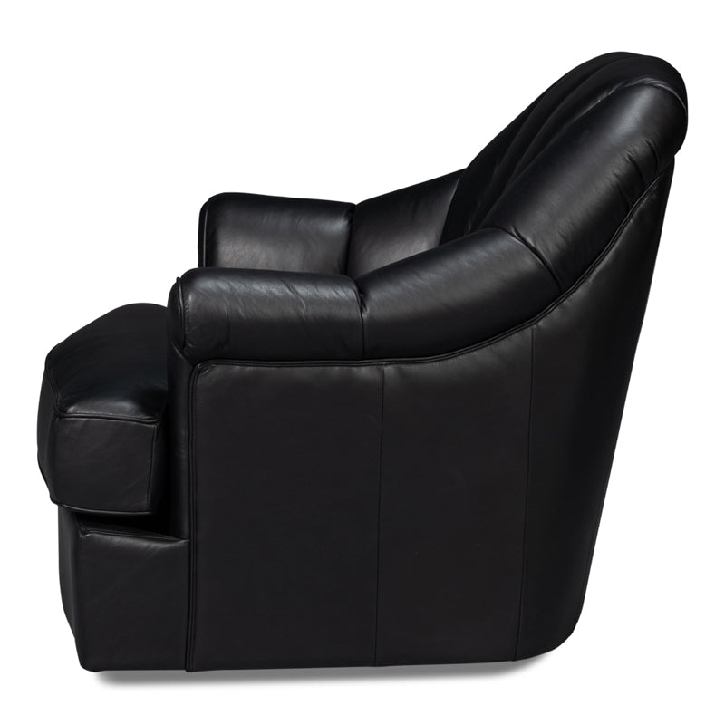 Scoth Swivel Chair In Distilled Leather
