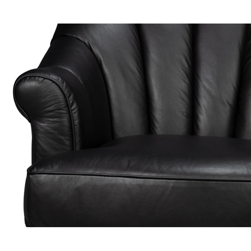 Scoth Swivel Chair In Distilled Leather