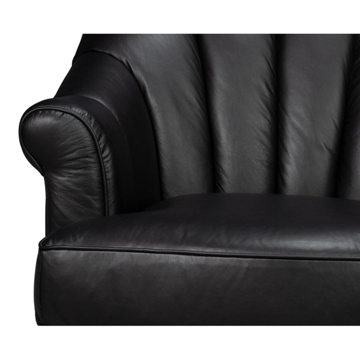 Scoth Swivel Chair In Distilled Leather