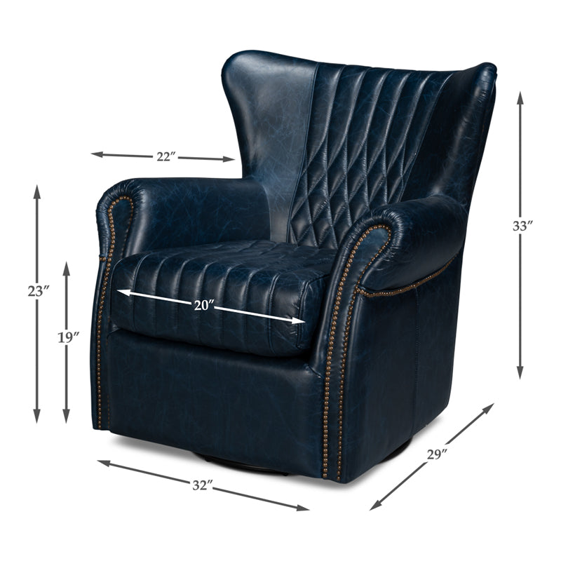 Bugatti Leather Swivel Chair