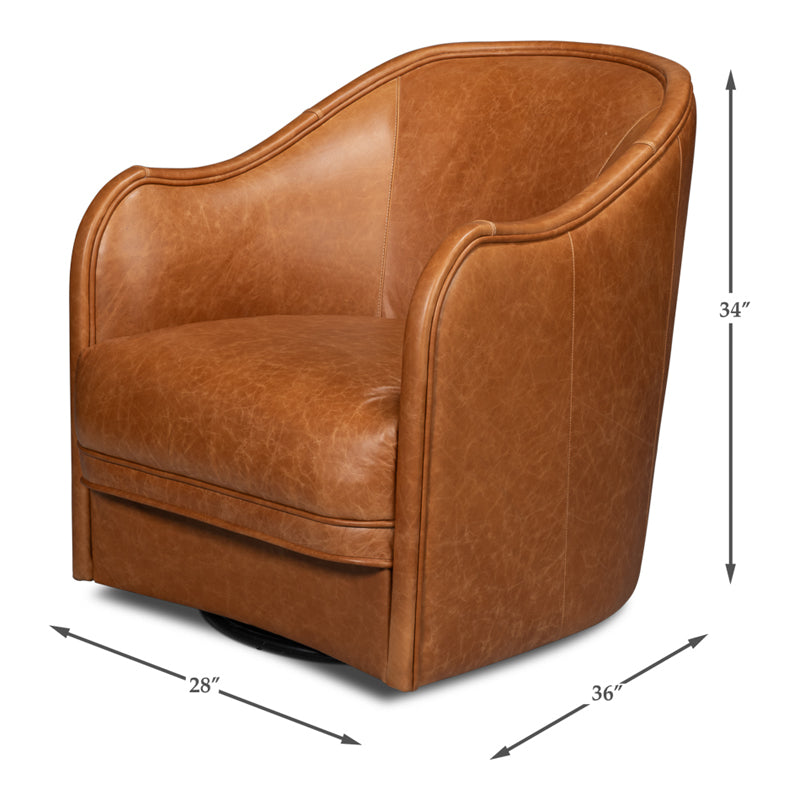Braxton Leather Swivel Chair