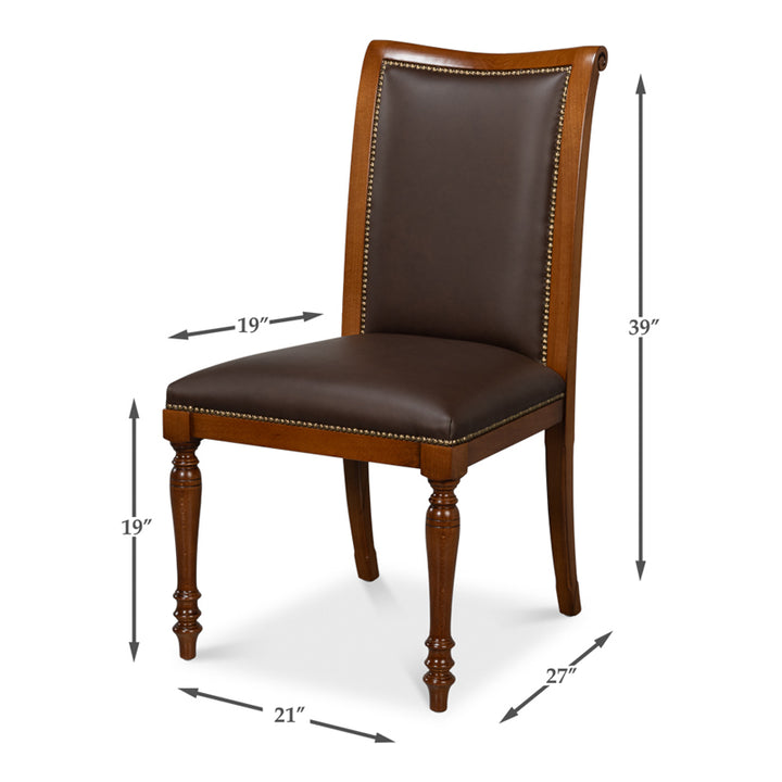 Camile Leather Side Chair