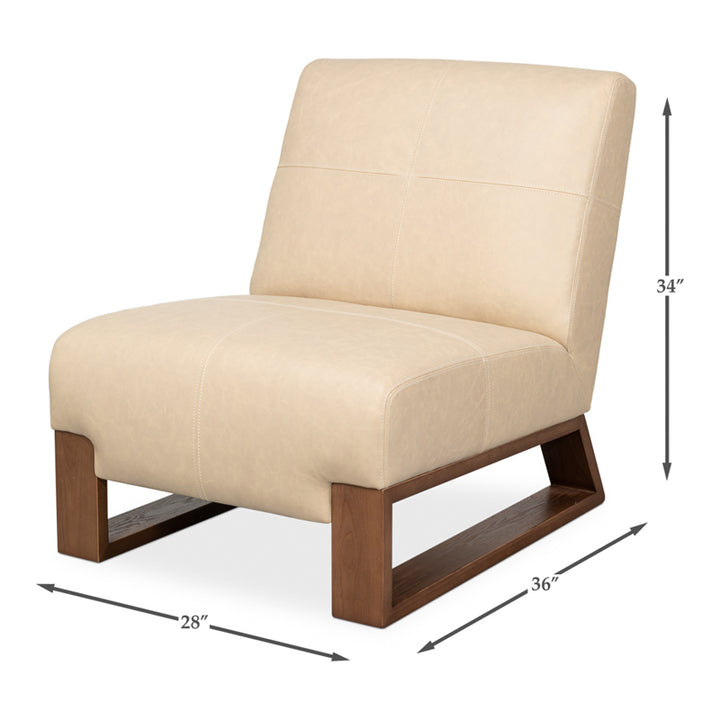 Wylam Leather Chair Cappuccino White