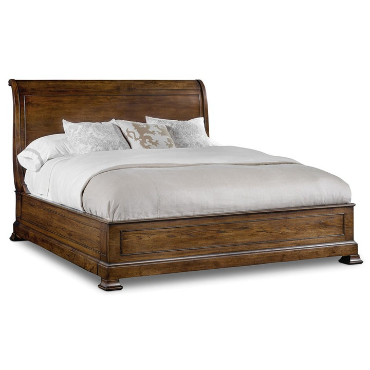 Archivist - King Sleigh Bed With Low Footboard - Light Brown
