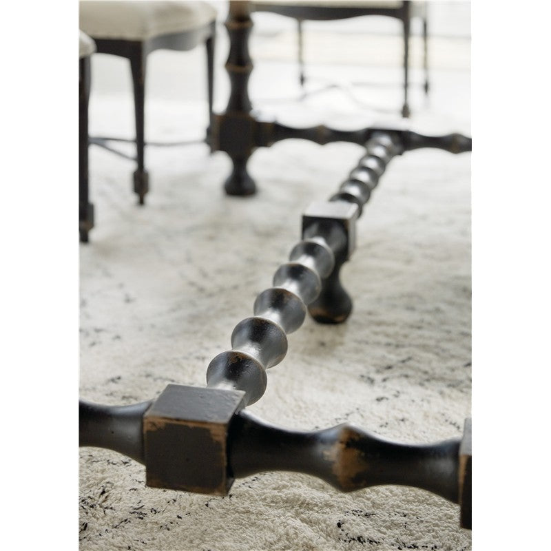 Ciao Bella - 84" Trestle Table With 2-18" Leaves - White / Black