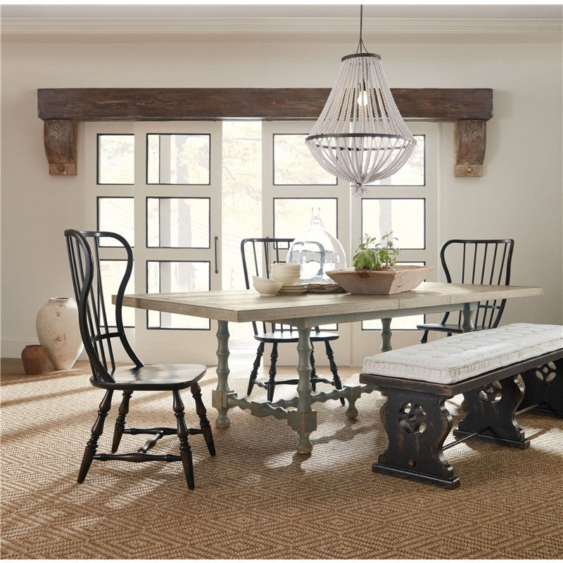 Ciao Bella - 84" Trestle Table With 2-18" Leaves - Natural / Gray